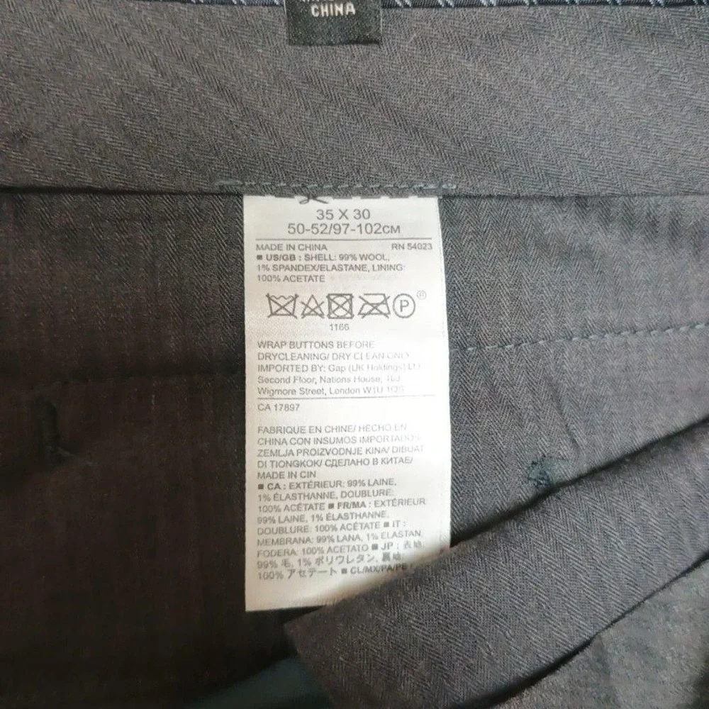Banana Republic Pants Mens 35x26 Black Slim Marzotto Super 120s Wool Dress Slack